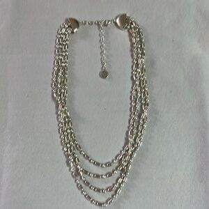Napier silver multi strand necklace